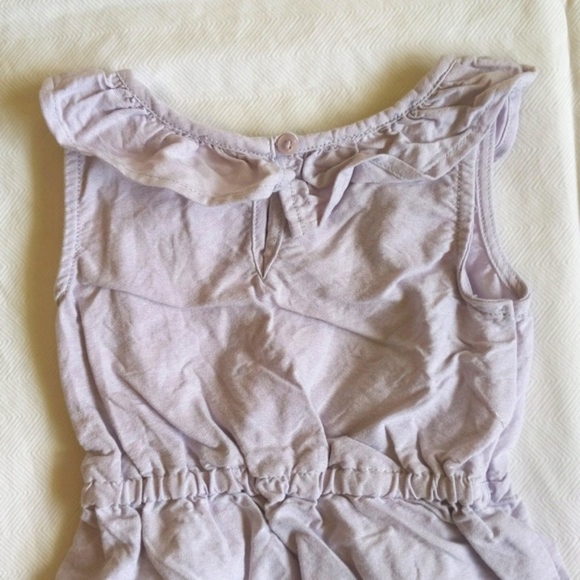 joe fresh pastel lilac cotton ruffle sleeveless jumpsuit 6-12 months baby girl - Picture 7 of 7